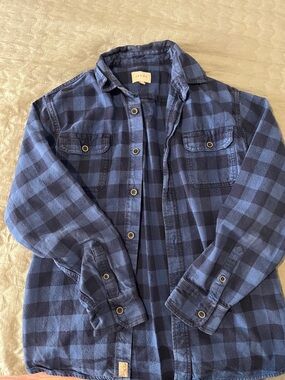 Jachs Men’s Blue and Black Plaid Button-Down Shirt Jacket